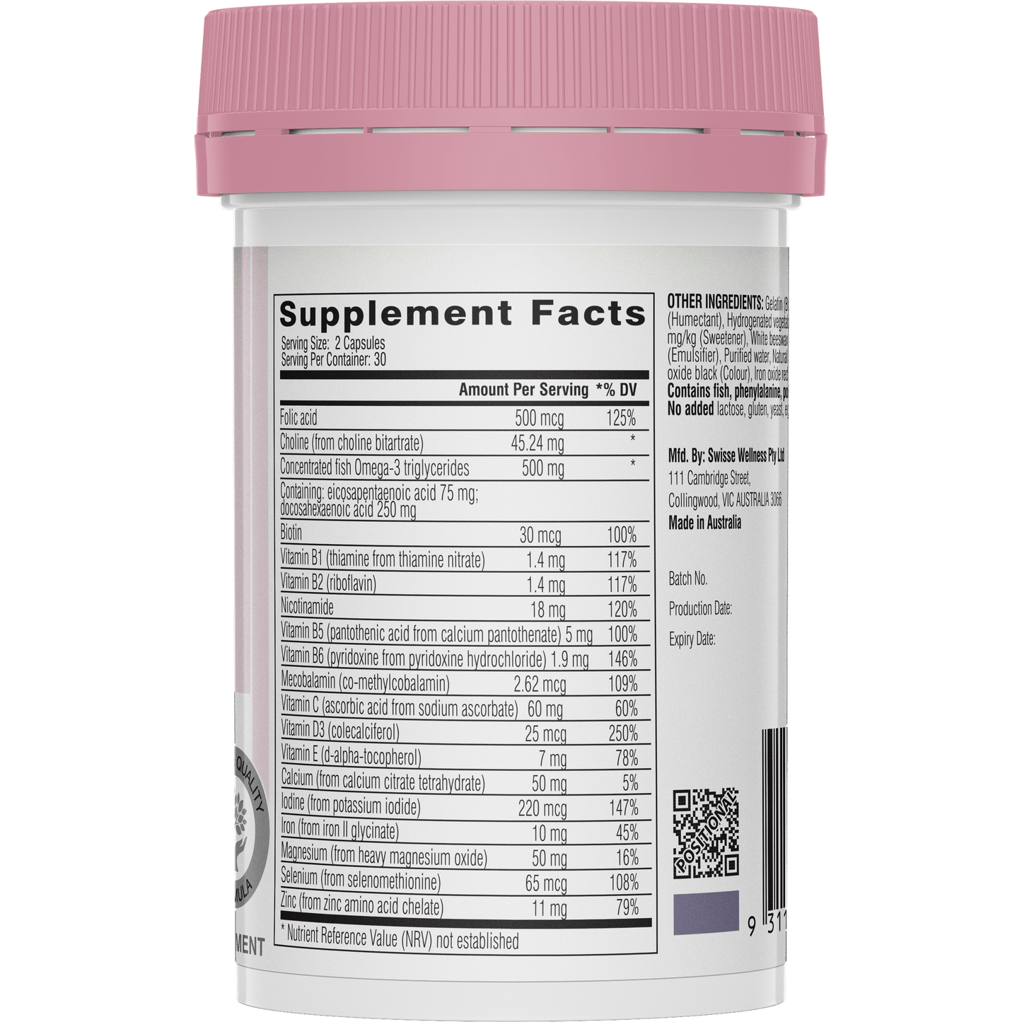 Swisse Pregnancy Multivitamin Right Side