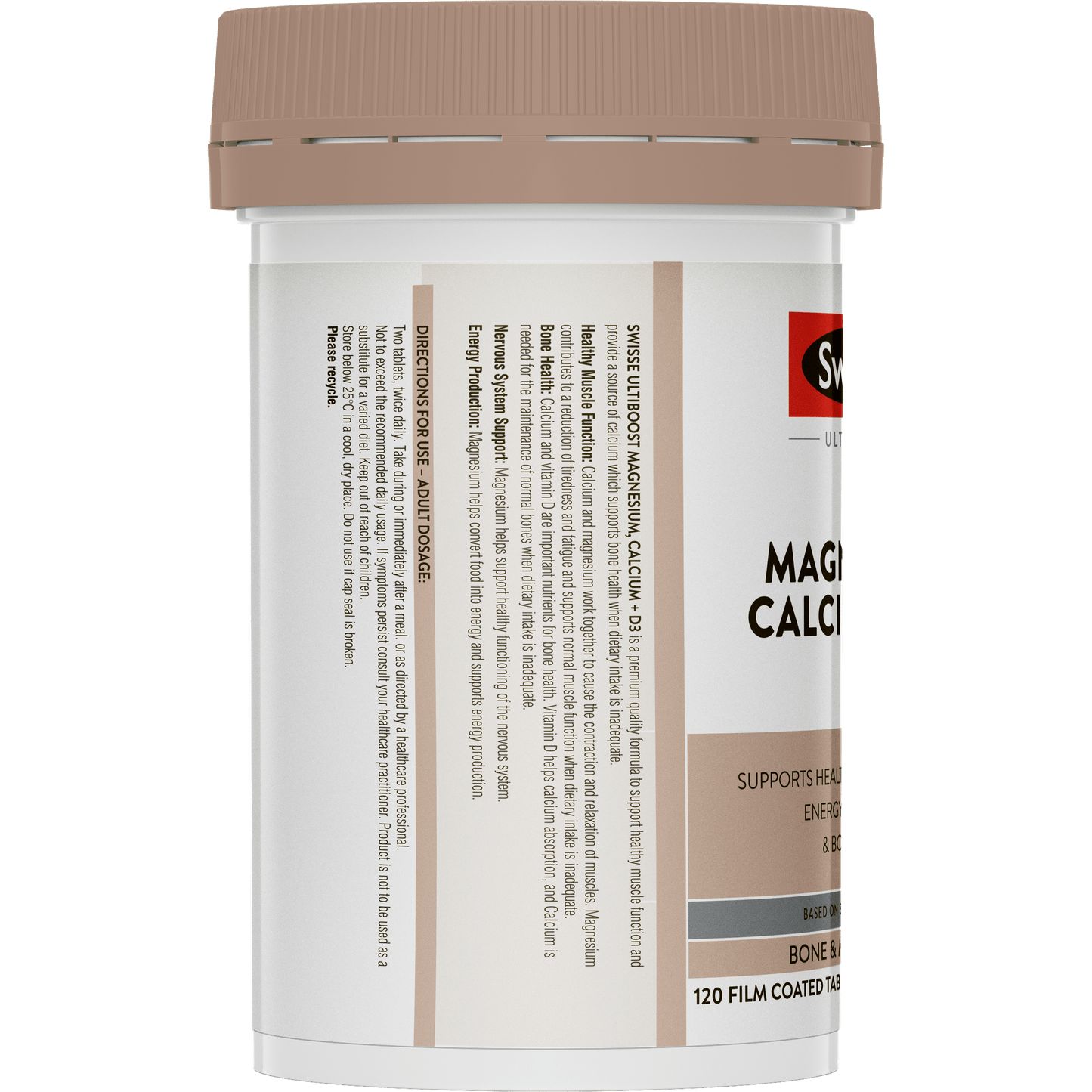 Swisse Magnesium, Calcium and D3 Left Side