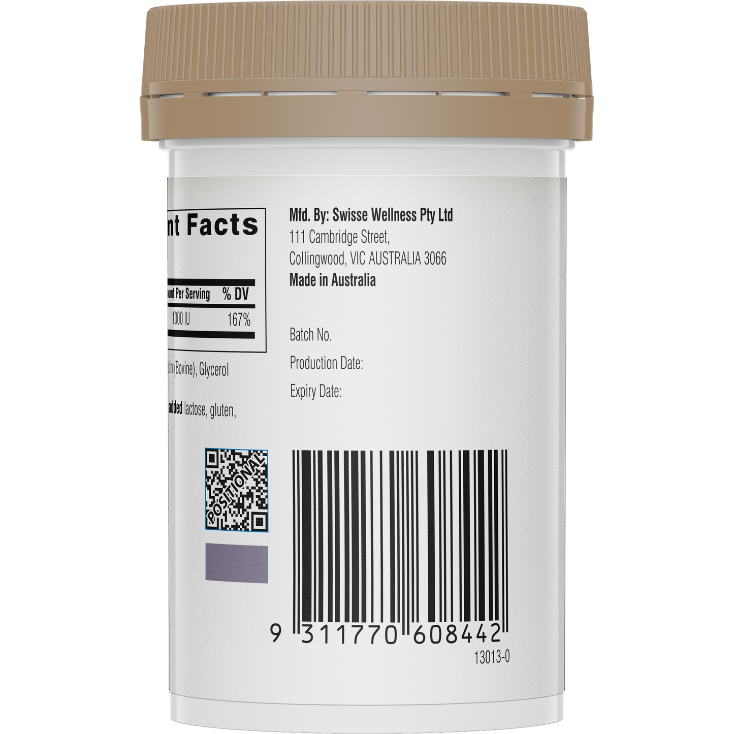 Swisse Vitamin D Back Side