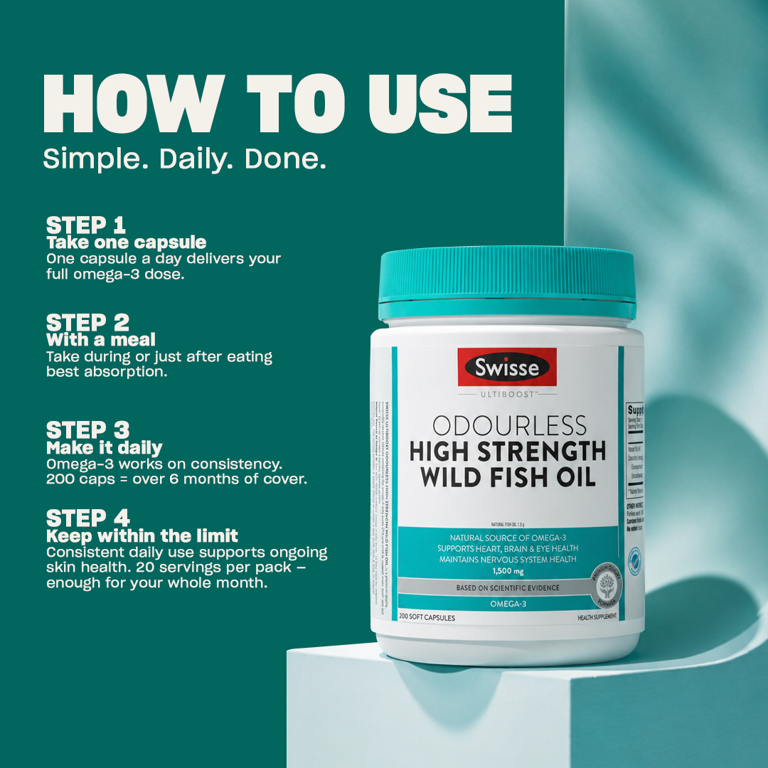 Swisse Ultiboost Odourless High Strength Wild Fish Oil 1500mg