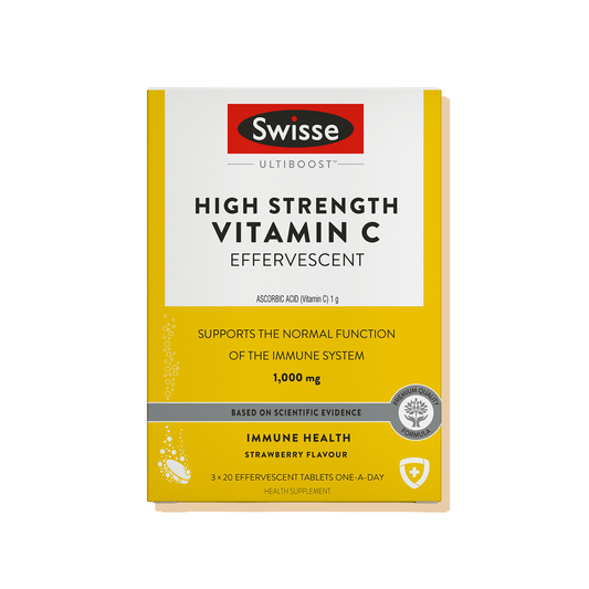 Swisse High Strength Vitamin C Effervescent Carton Front Side