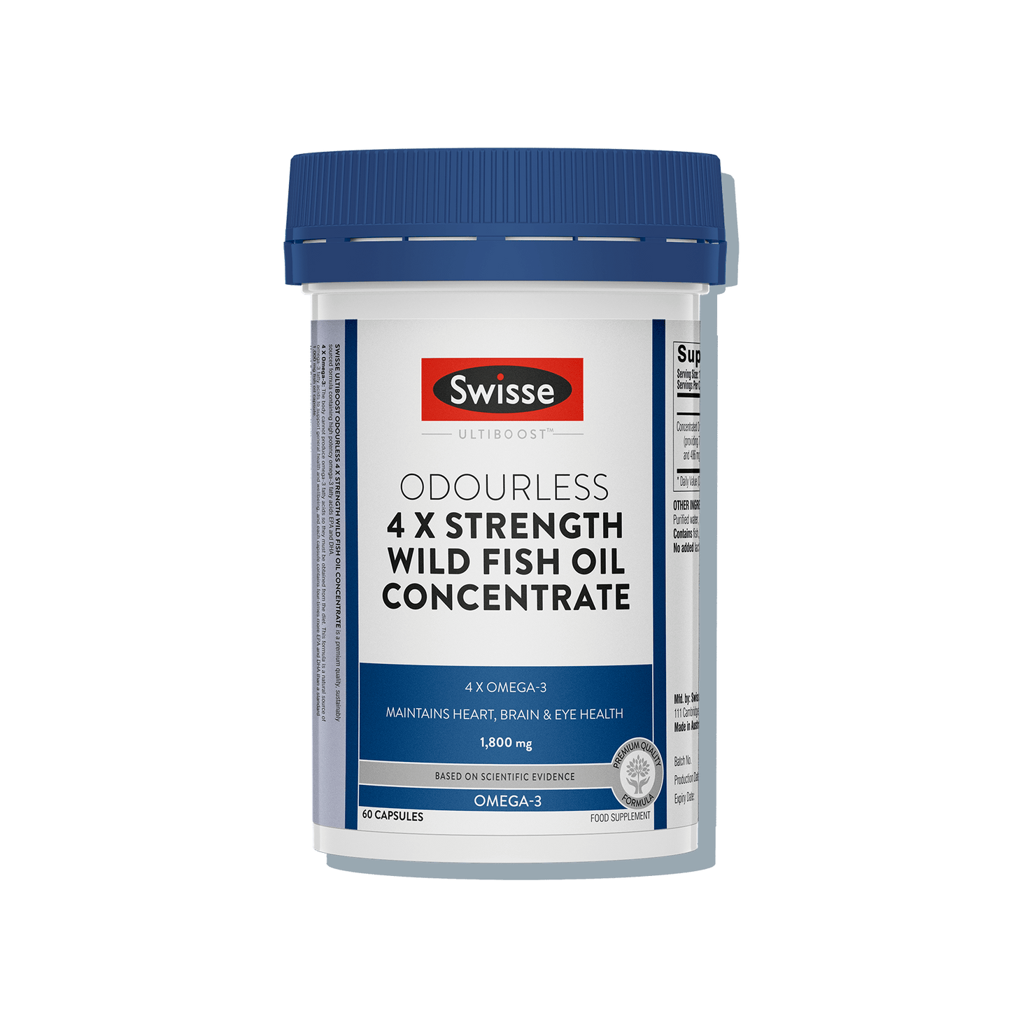 Swisse Odourless 4x Strength Wild Fish Oil Concentrate Front Side