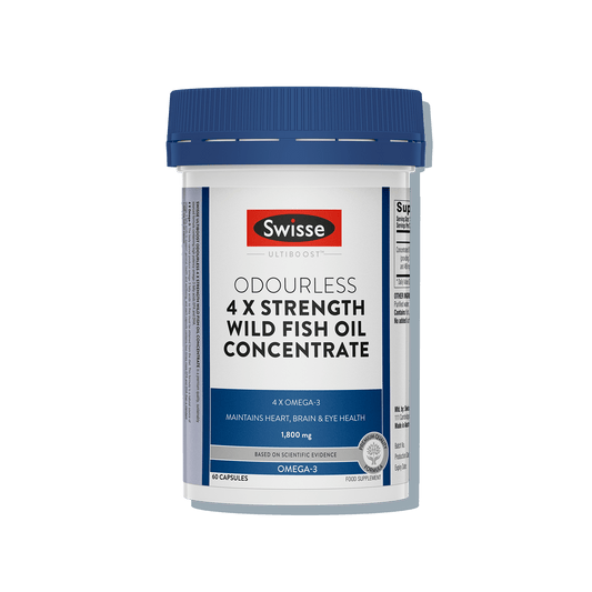 Swisse Odourless 4x Strength Wild Fish Oil Concentrate Front Side