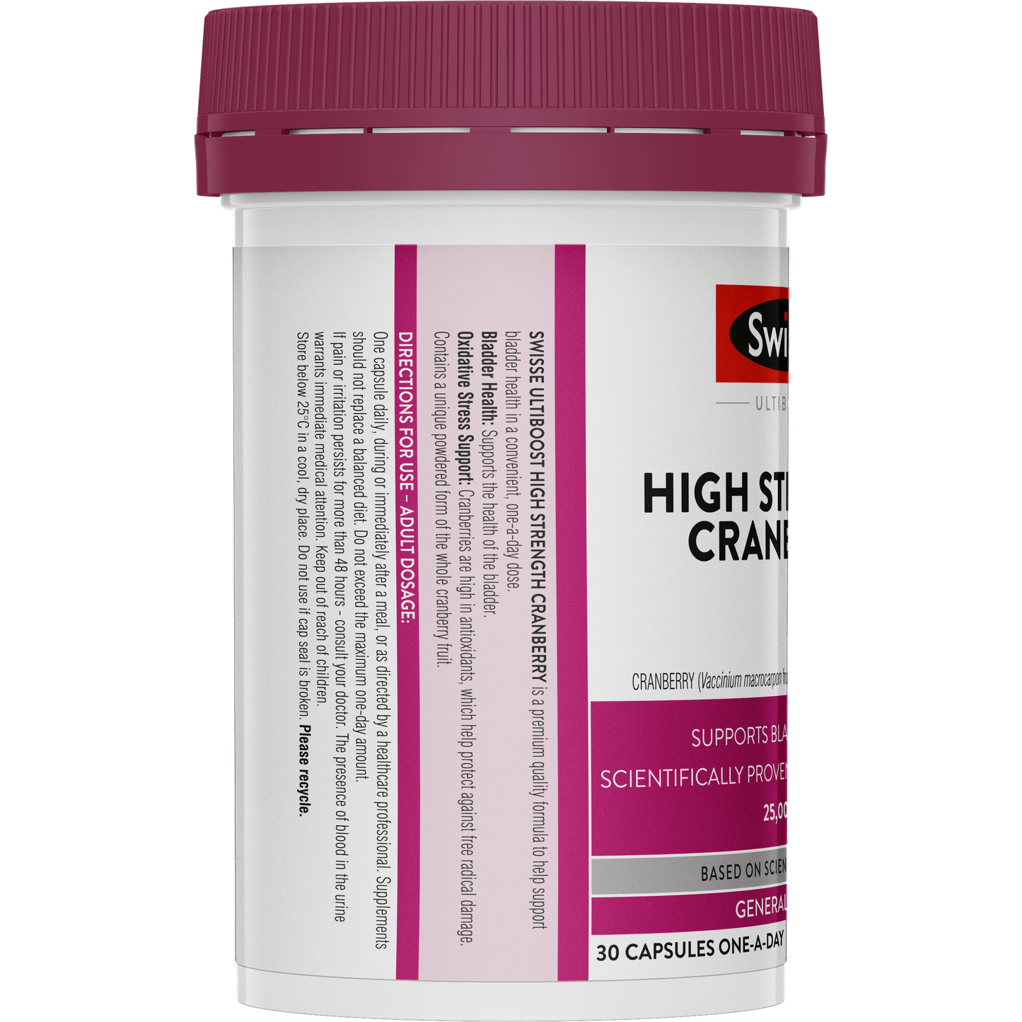 Swisse High Strength Cranberry Left Side