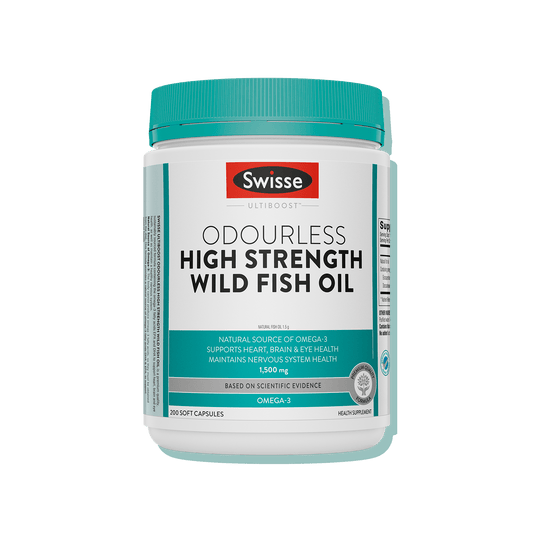 Swisse Odourless High Strength Wild Fish Oil 1500mg Front Side